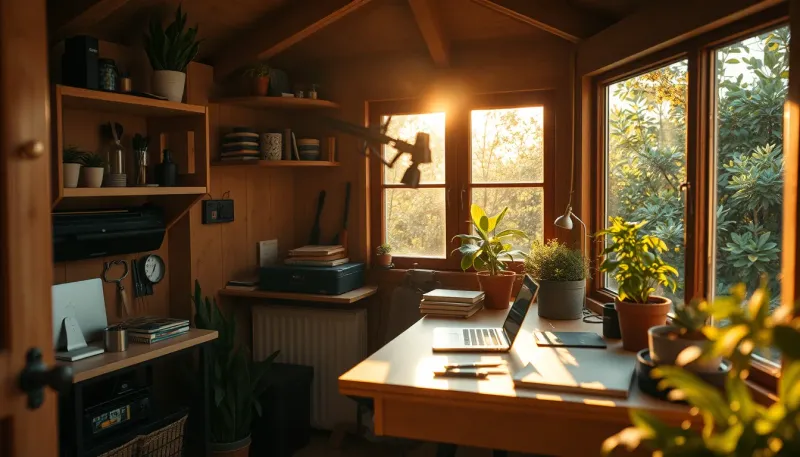 Aménager un abri de jardin en bureau ou en atelier fonctionnel