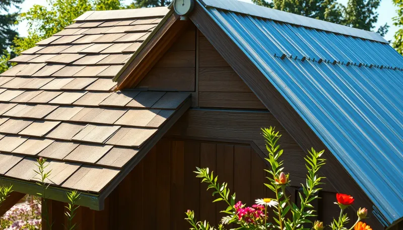 Toiture d'abri de jardin : shingle ou bac acier, que choisir ?